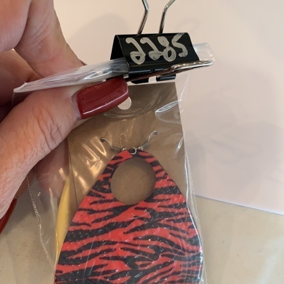 💐5/25 jumbo huge large 1980s bold colorful statement earrings - Picture 9 of 9